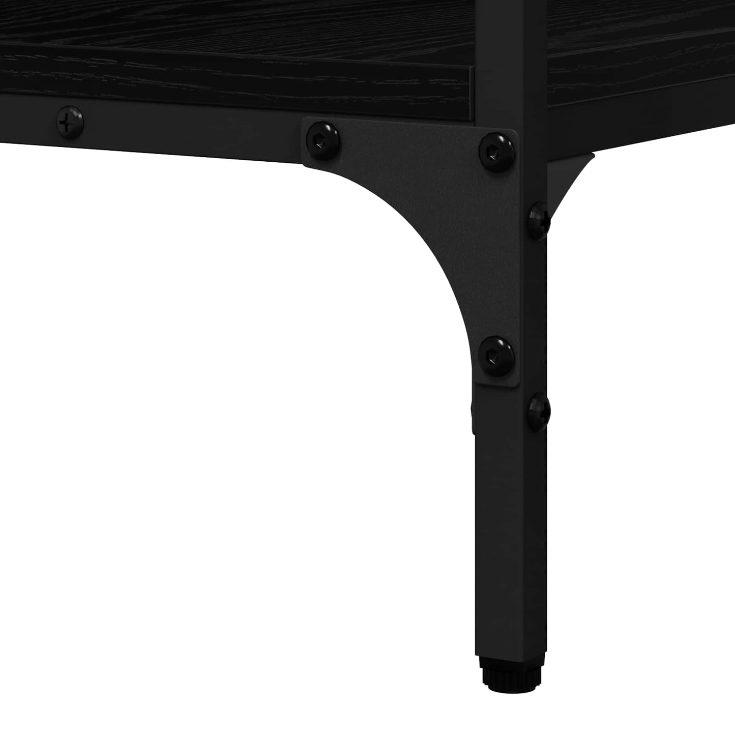 Konsolbord med hylde Sort eg 100 x 32 x 75 cm Konstrueret træ