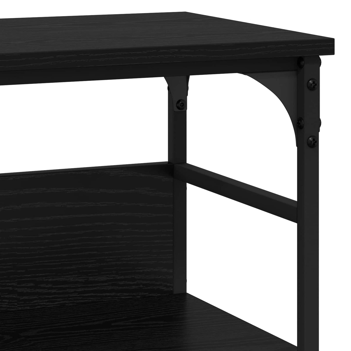 Konsolbord med hylde Sort eg 100 x 32 x 75 cm Konstrueret træ