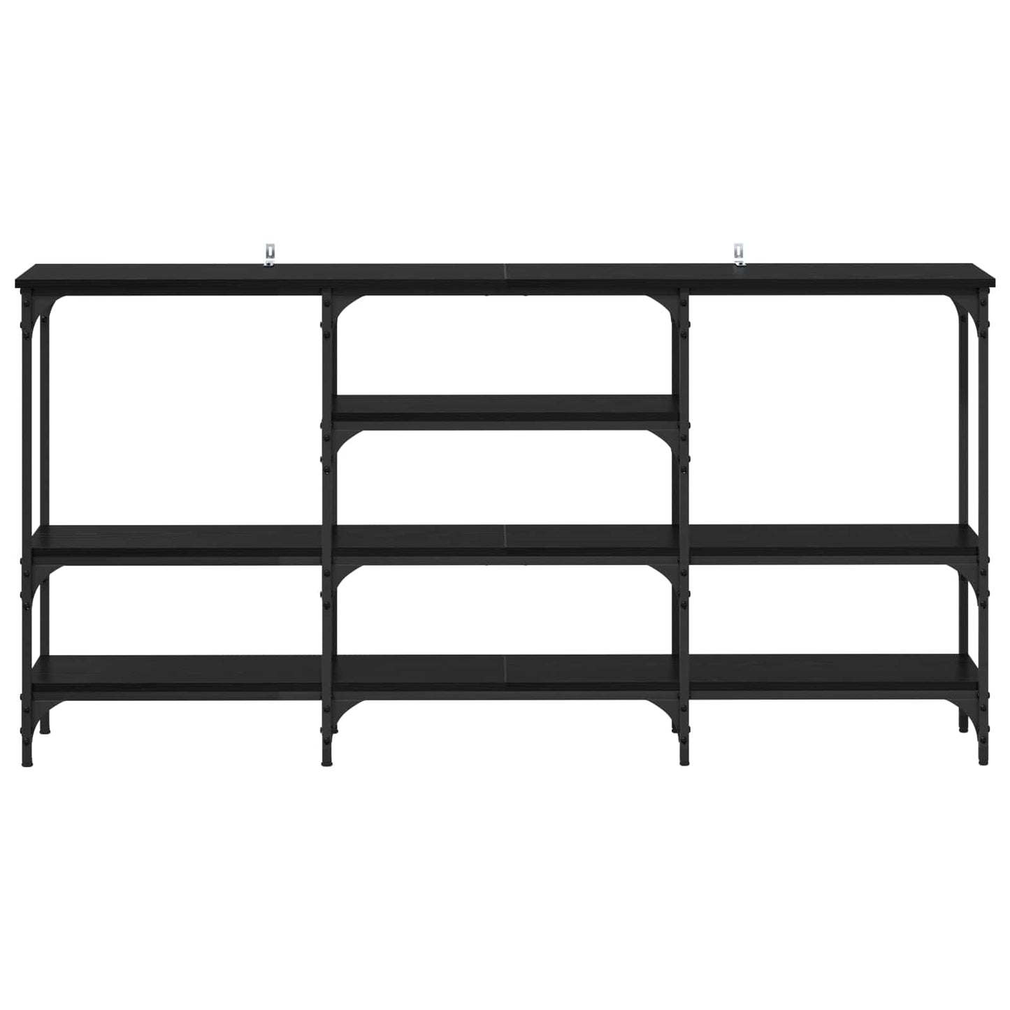 Konsolbord med hylde Sort eg 160 x 29 x 80 cm Konstrueret træ