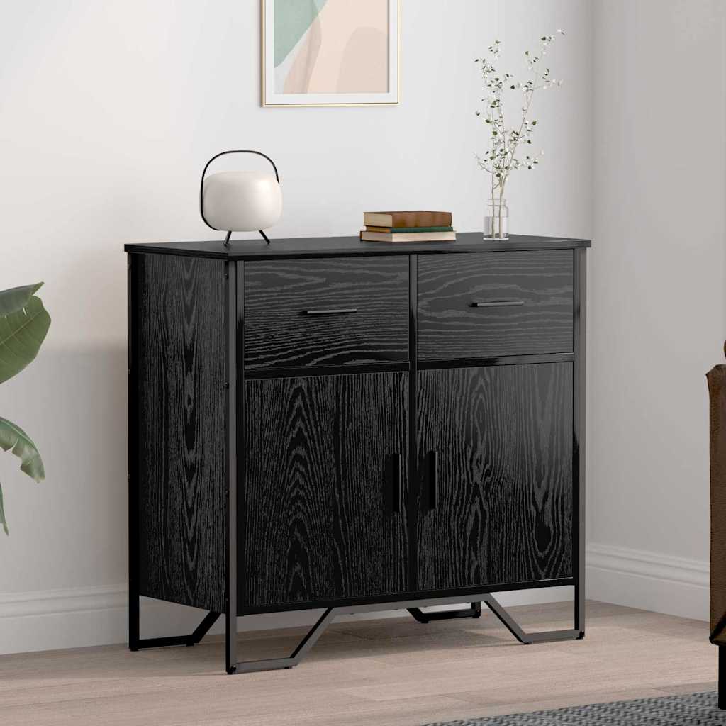 Sideboard med skuffe Sort eg 79,5 x 35,5 x 74,5 cm
