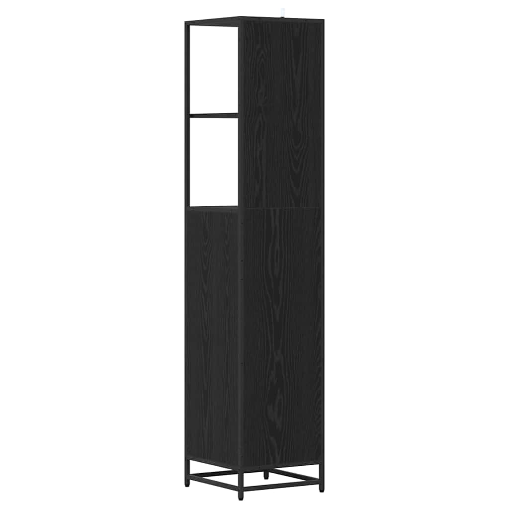 Badeværelsesmøbel sæt Sort eg 35 x 37,5 x 166 cm