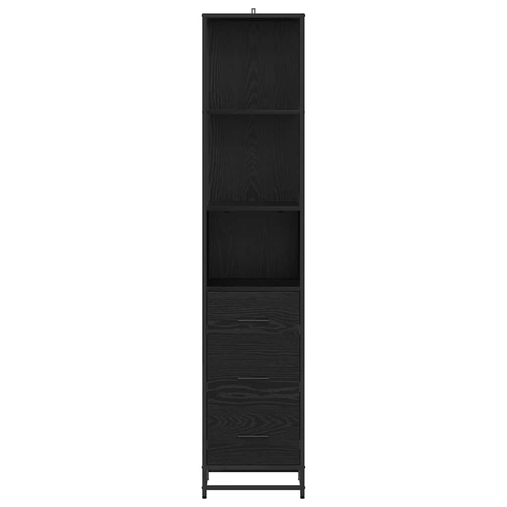 Badeværelsesmøbel sæt Sort eg 35 x 37,5 x 166 cm
