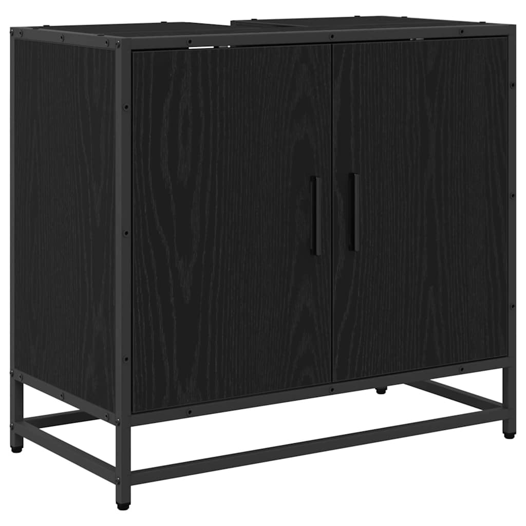 Badeværelsesskabsunder Sort eg 65 x 33 x 60 cm Konstrueret træ