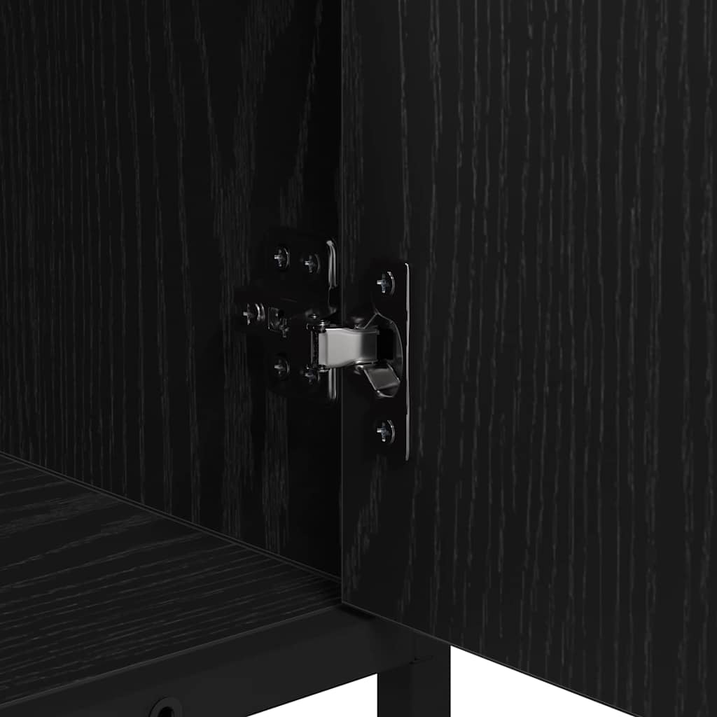 Badeværelsesskab Sort eg 90 x 33 x 60 cm Konstrueret træ