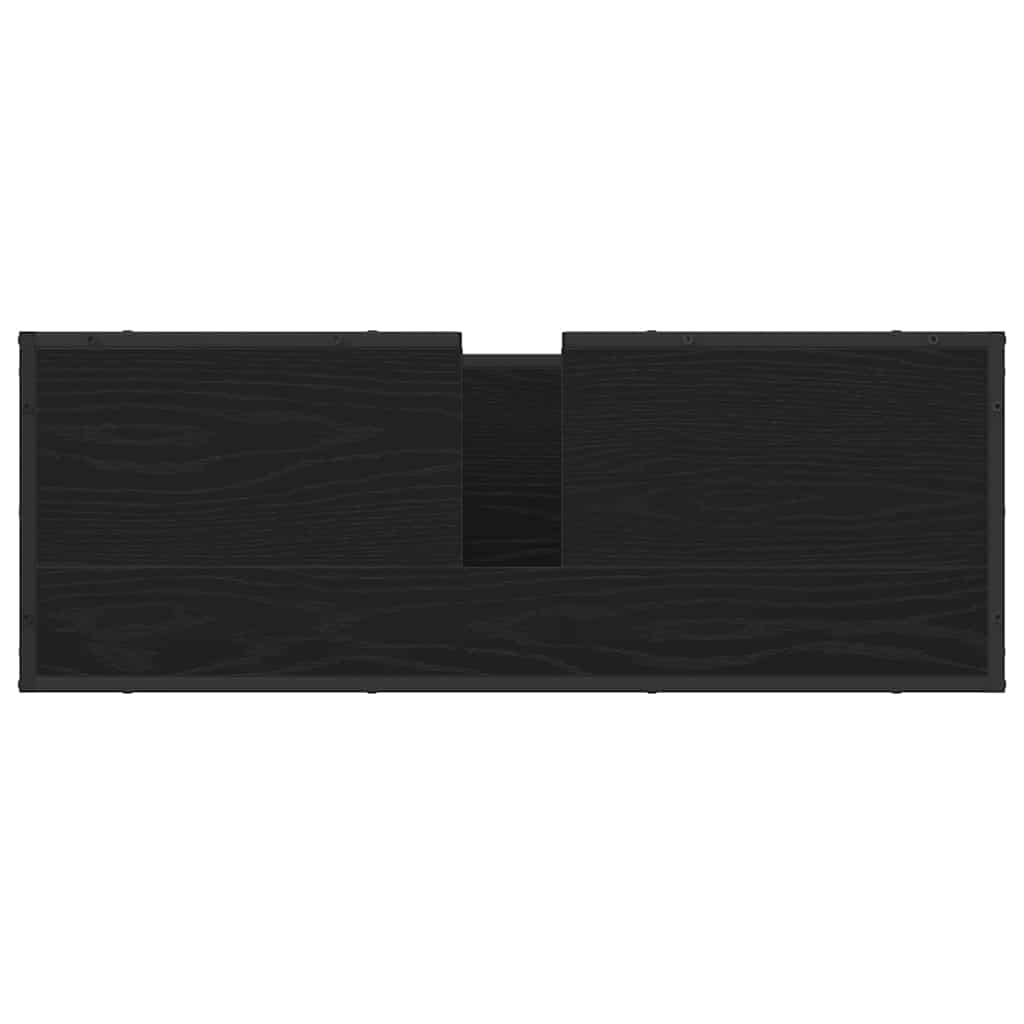 Badeværelsesskab Sort eg 90 x 33 x 60 cm Konstrueret træ