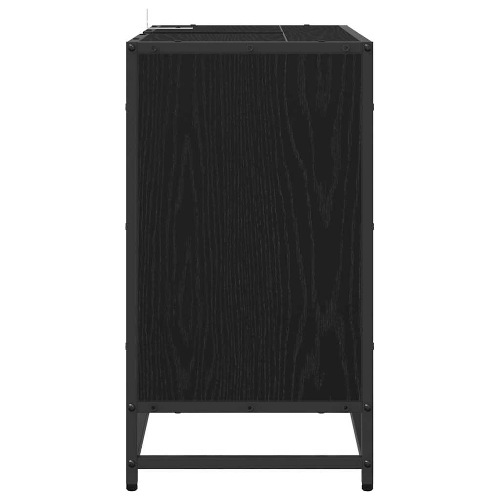 Badeværelsesskab Sort eg 65 x 33 x 60 cm Konstrueret træ