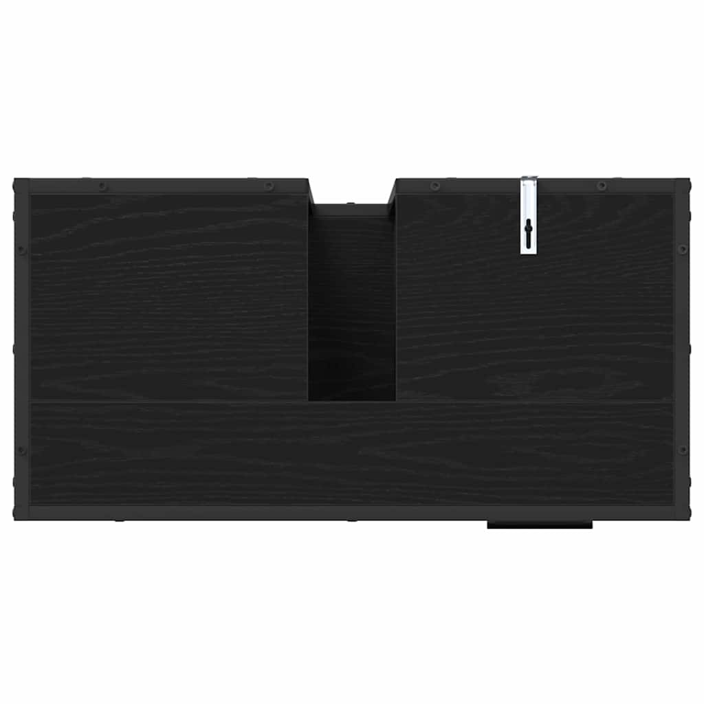 Badeværelsesskab Sort eg 65 x 33 x 60 cm Konstrueret træ