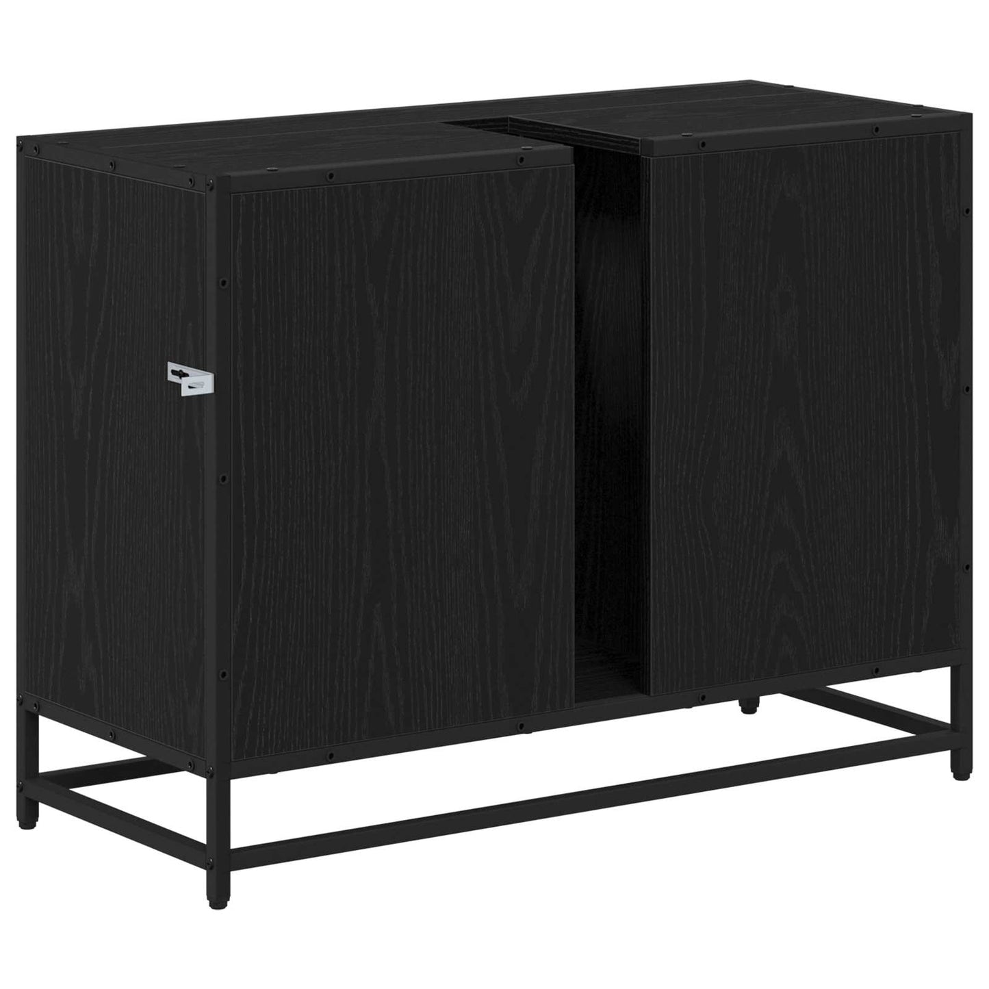 Badeværelsesskab Sort eg 80 x 33 x 60 cm Konstrueret træ