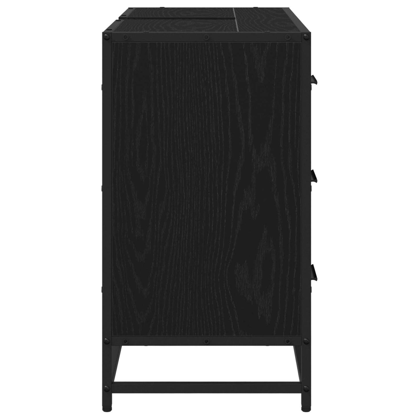 Badeværelsesskab Sort eg 80 x 33 x 60 cm Konstrueret træ
