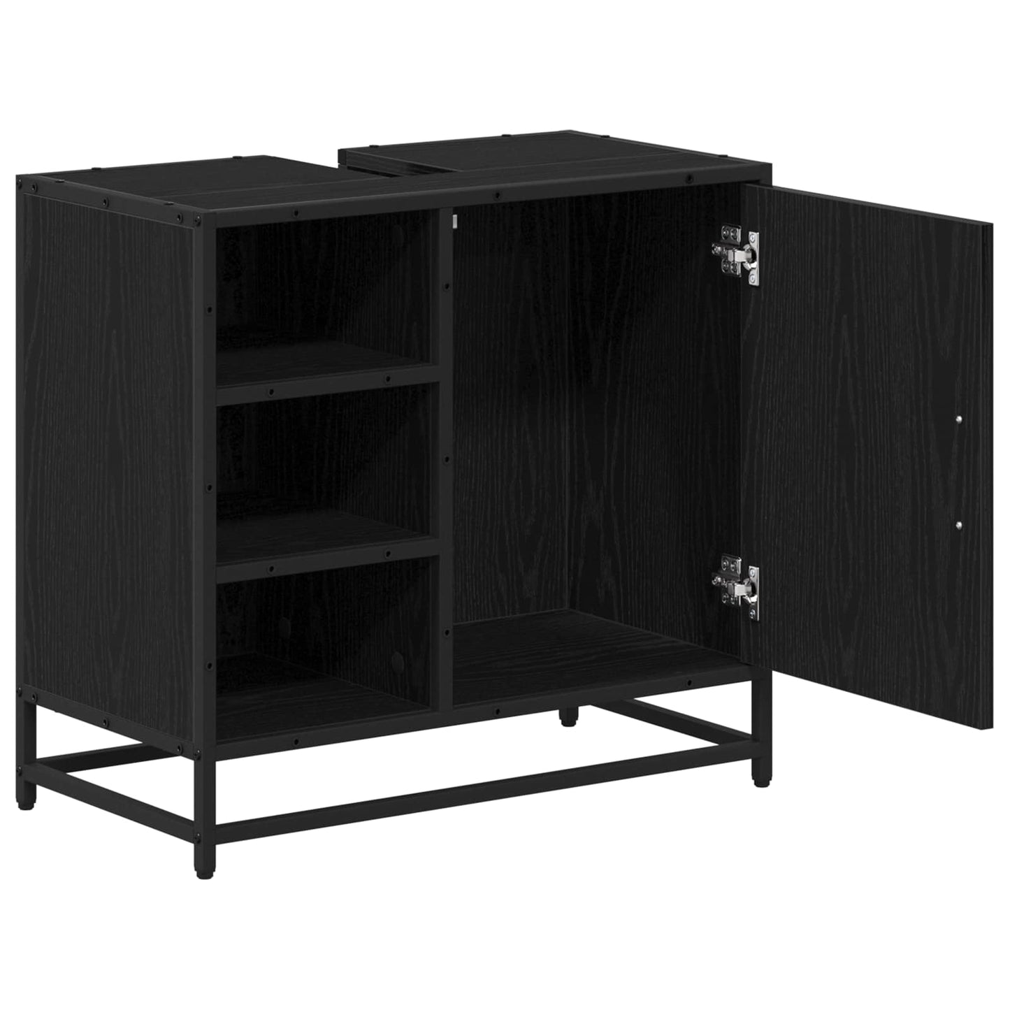 Badeværelsesskab Sort eg 65 x 33 x 60 cm Konstrueret træ
