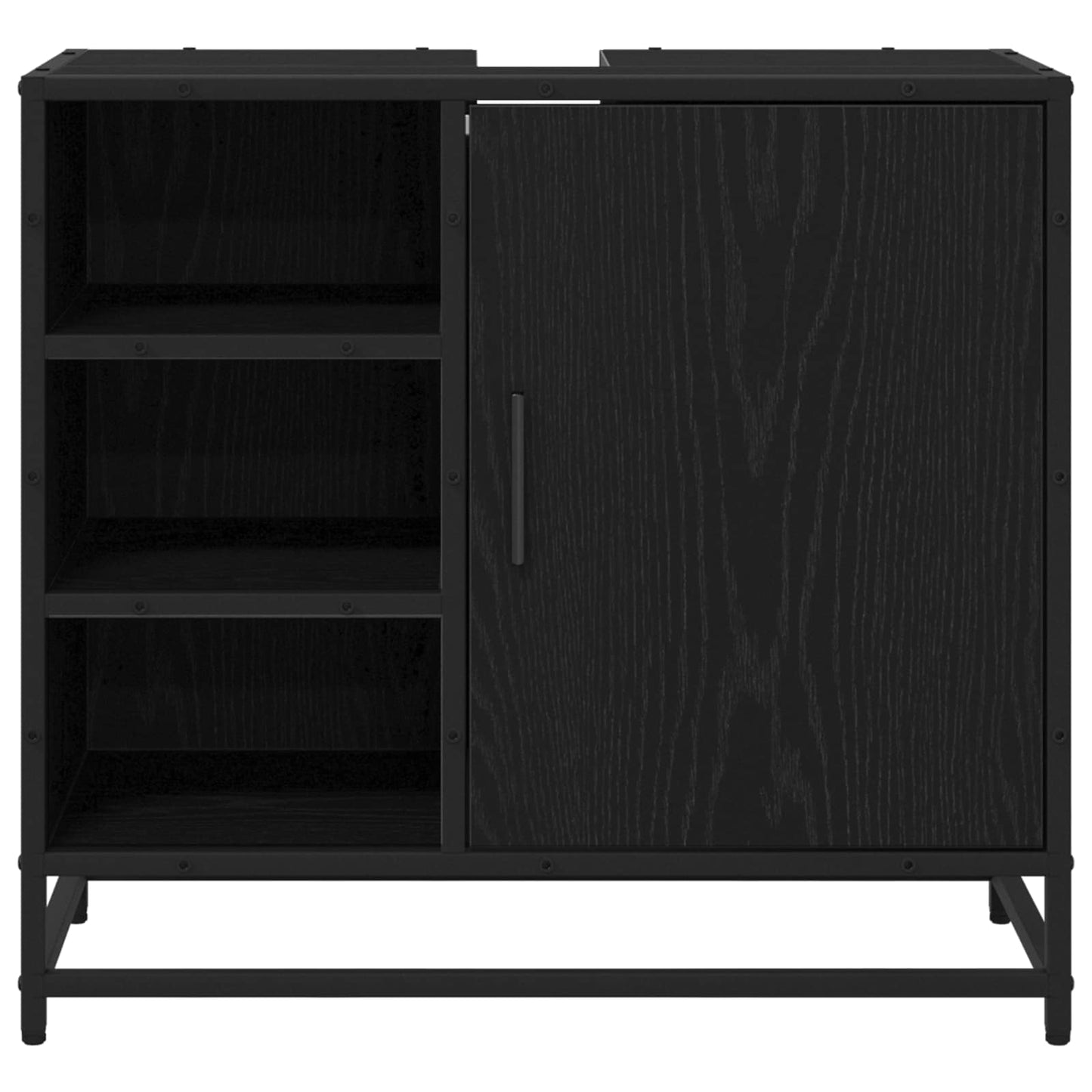 Badeværelsesskab Sort eg 65 x 33 x 60 cm Konstrueret træ