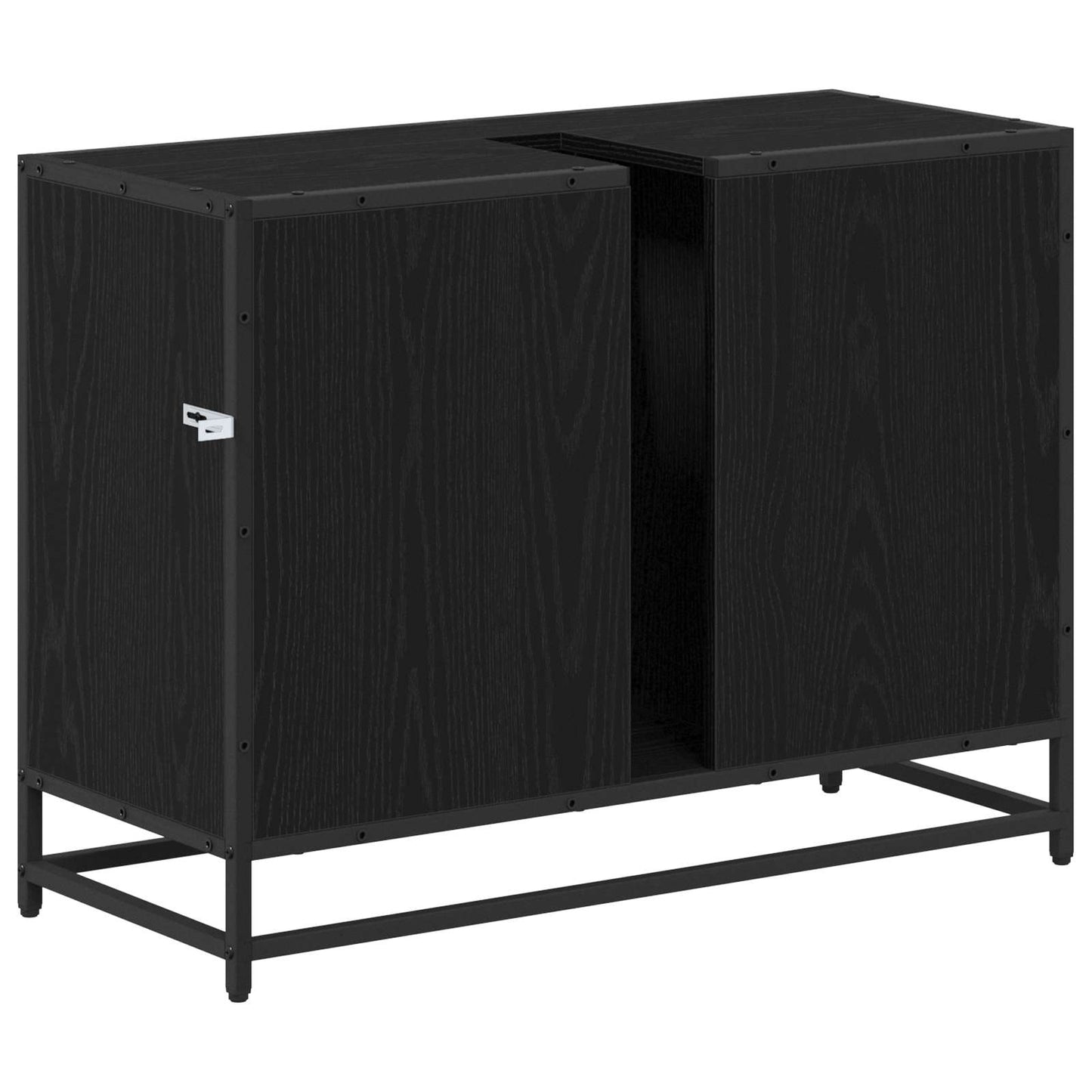 Badeværelsesskab Sort eg 80 x 33 x 60 cm Konstrueret træ