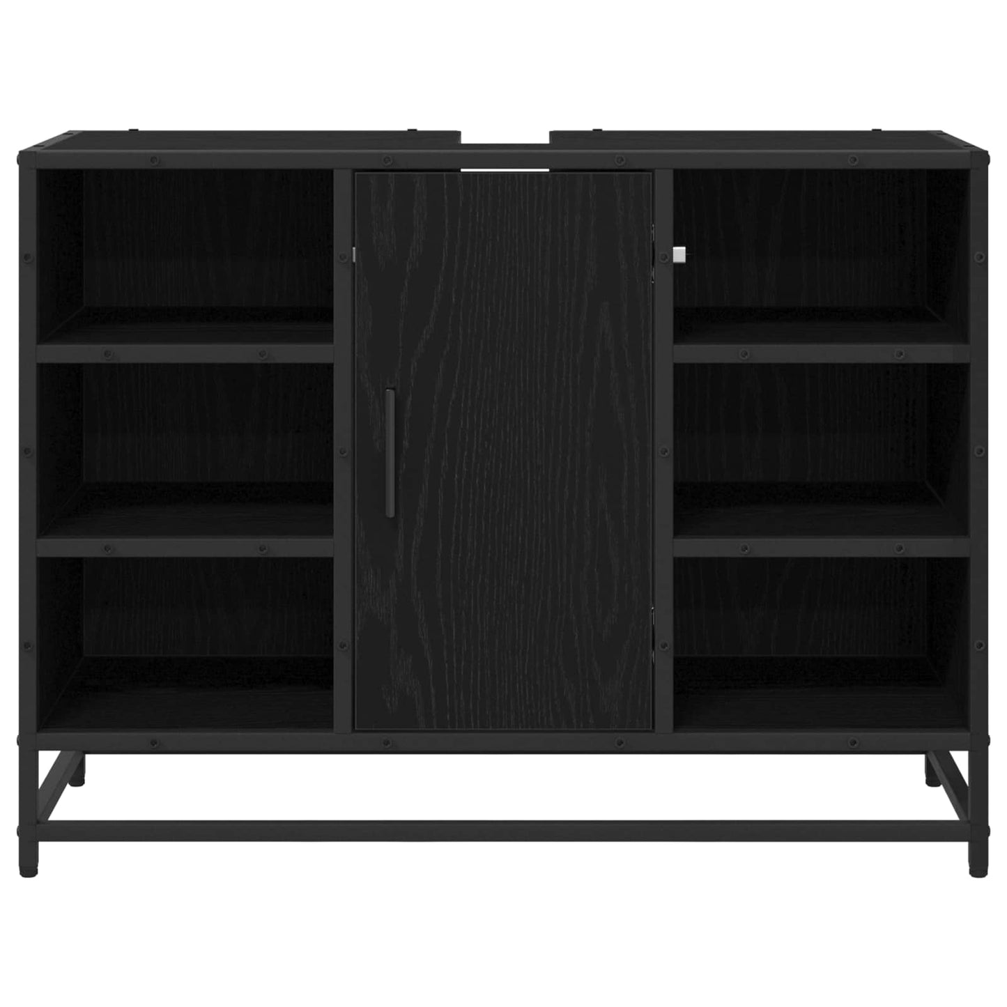 Badeværelsesskab Sort eg 80 x 33 x 60 cm Konstrueret træ