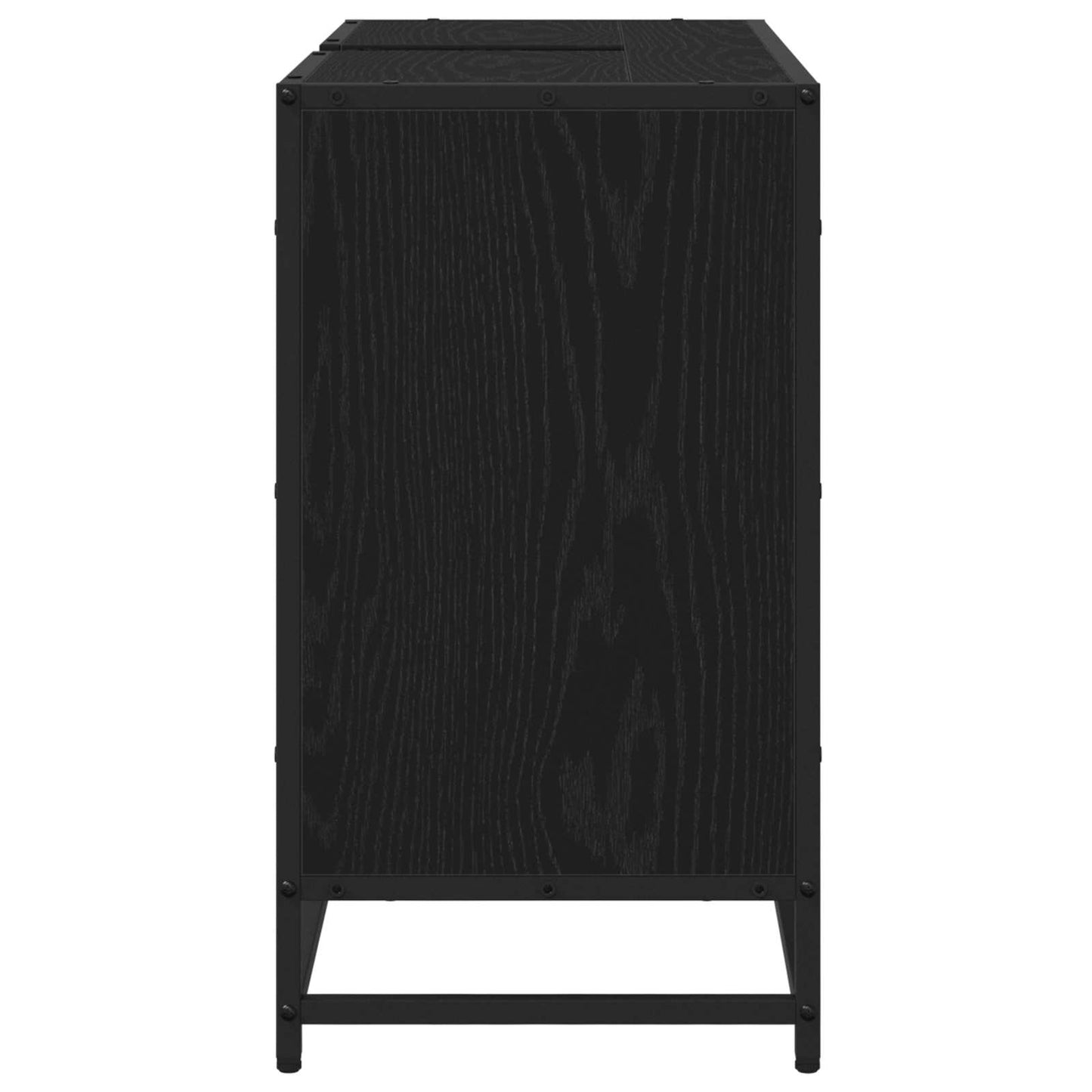 Badeværelsesskab Sort eg 80 x 33 x 60 cm Konstrueret træ
