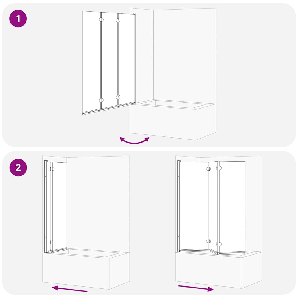 Bruser Indhegning Sort 130 x 138 cm ESG Glas og Aluminium