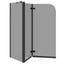 Bruser Indhegning Sort 120 x 68 x 130 cm ESG Glas og Aluminium
