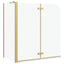 Bruser Indhegning Guld 120 x 68 x 130 cm ESG Glas og Aluminium