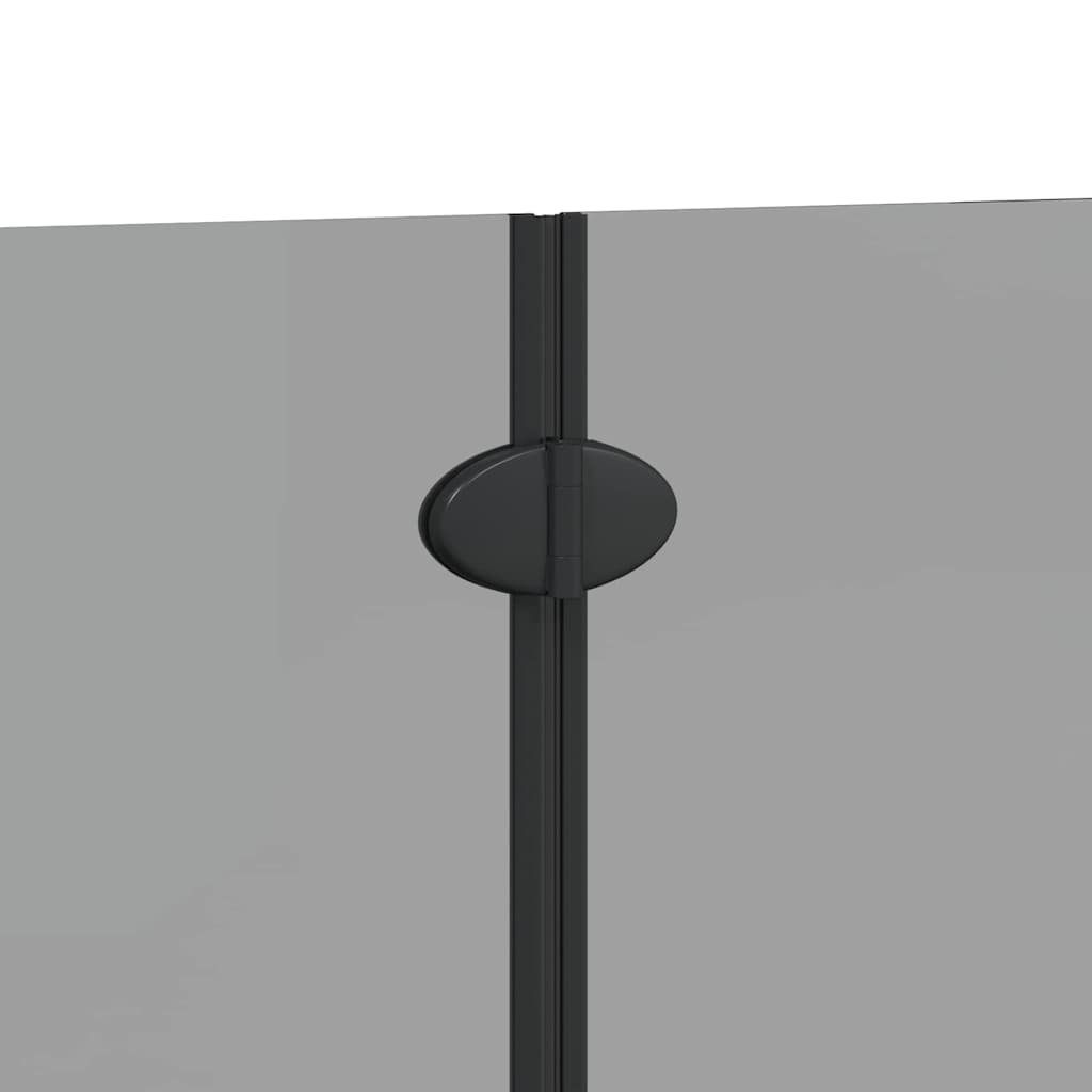 Bruser Indhegning Sort 120 x 140 cm ESG Glas og Aluminium