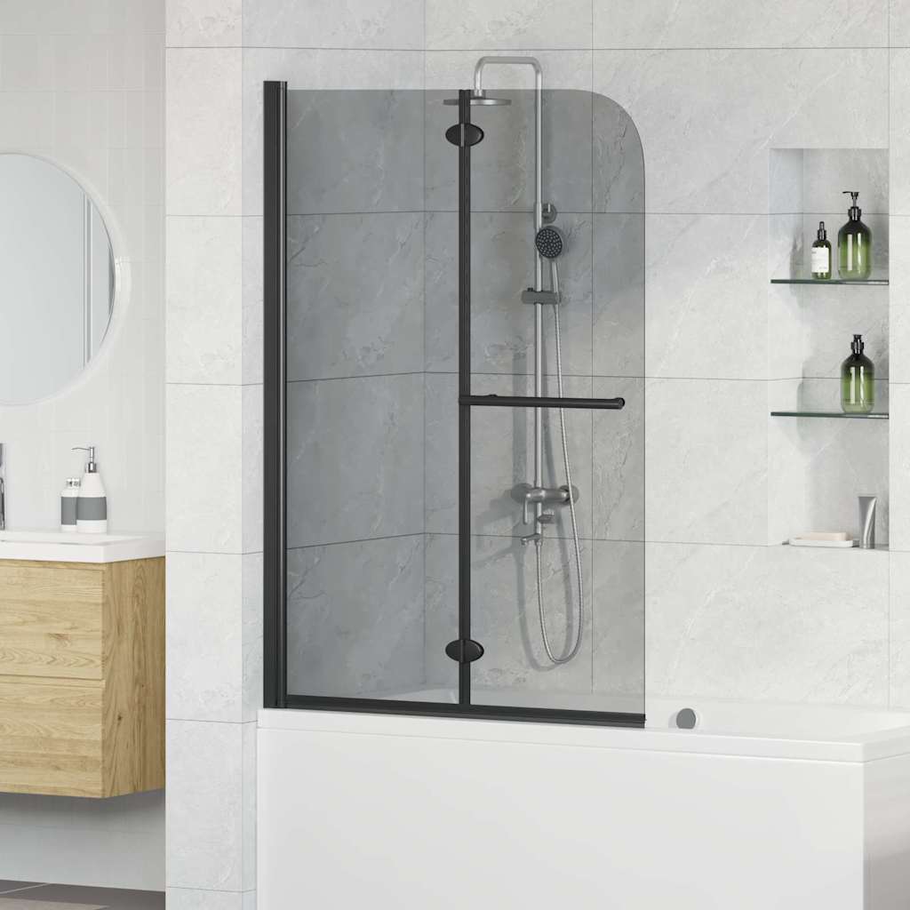 Bruseafskærmning, sort 120 × 140 cm - ESG glas og aluminium