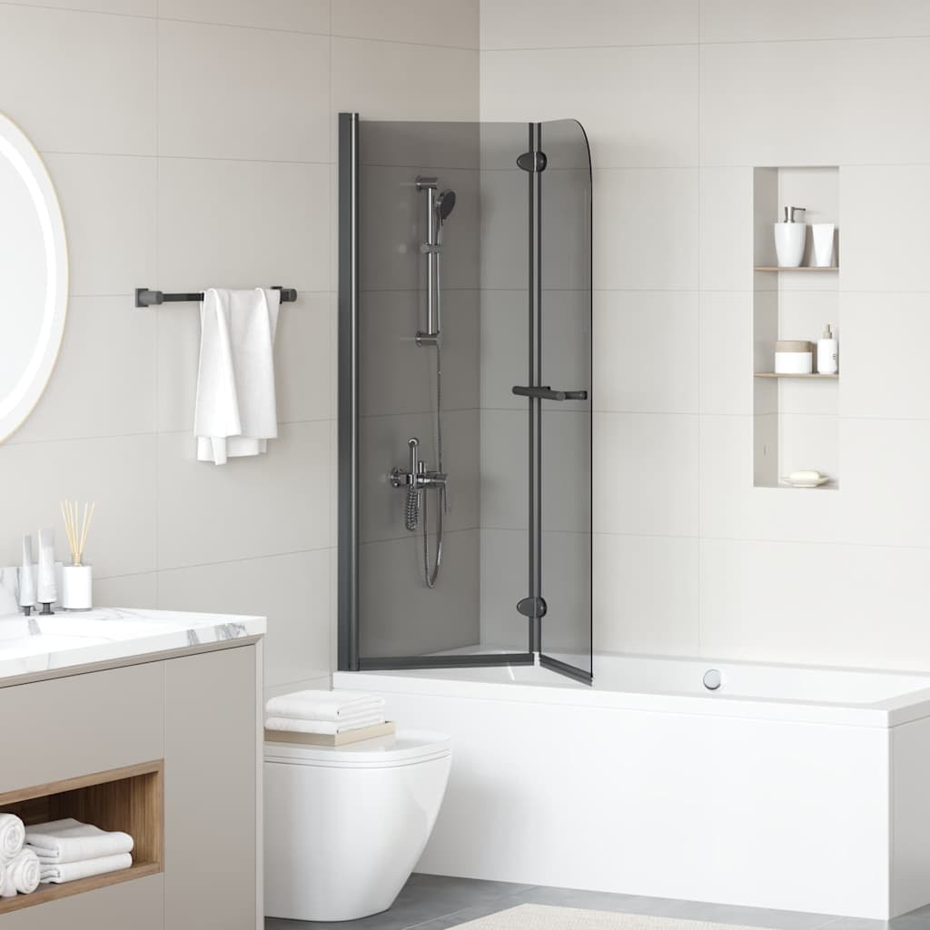 Bruser Indhegning Sort 120 x 140 cm ESG Glas og Aluminium