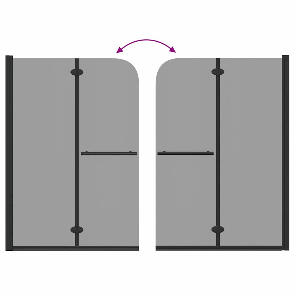 Bruser Indhegning Sort 120 x 140 cm ESG Glas og Aluminium