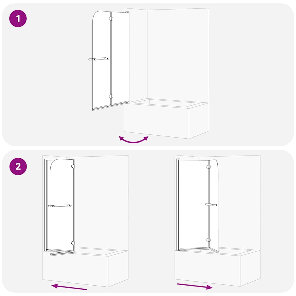 Bruser Indhegning Sort 120 x 140 cm ESG Glas og Aluminium