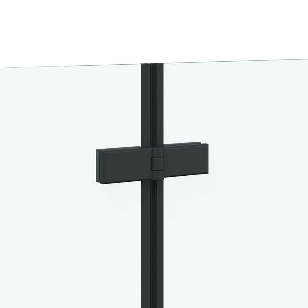 Badafskærmning Sort 120 x 67 x 129 cm Hærdet Glas og Aluminium