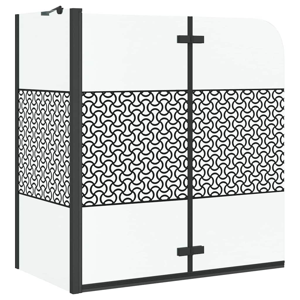 Badafskærmning Sort 120 x 67 x 129 cm Hærdet Glas og Aluminium
