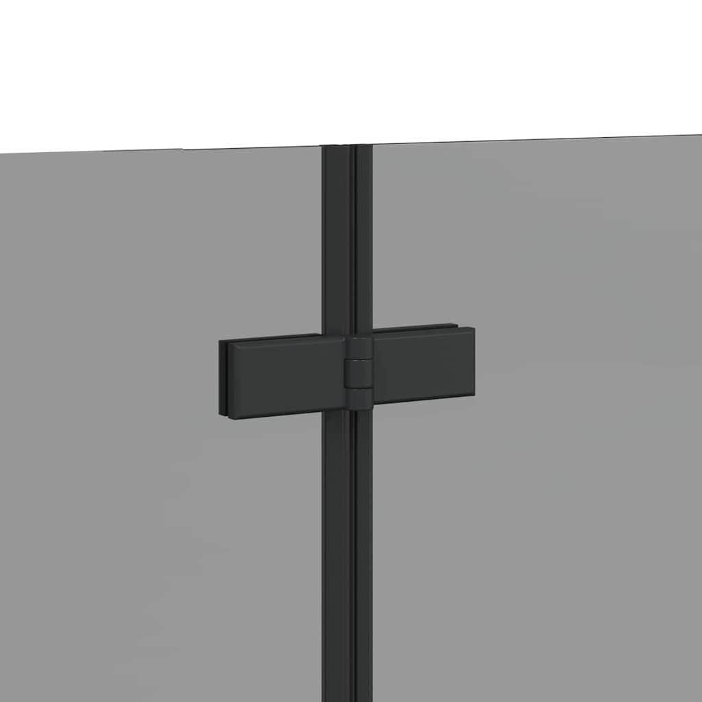 Bruser Indhegning Sort 130 x 138 cm ESG Glas og Aluminium