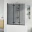 Bruser Indhegning Sort 130 x 138 cm ESG Glas og Aluminium