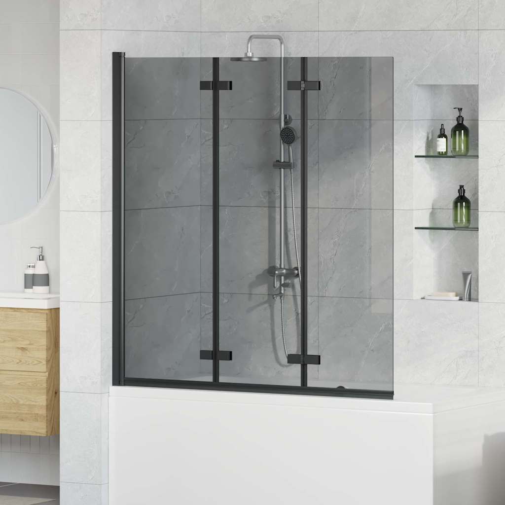 Bruser Indhegning Sort 130 x 138 cm ESG Glas og Aluminium