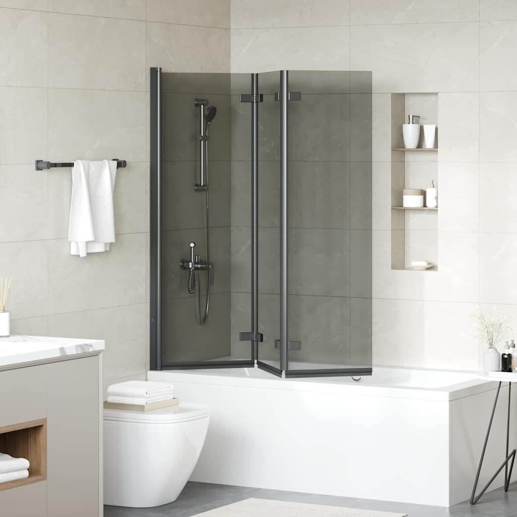 Bruser Indhegning Sort 130 x 138 cm ESG Glas og Aluminium