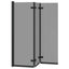 Bruser Indhegning Sort 130 x 138 cm ESG Glas og Aluminium