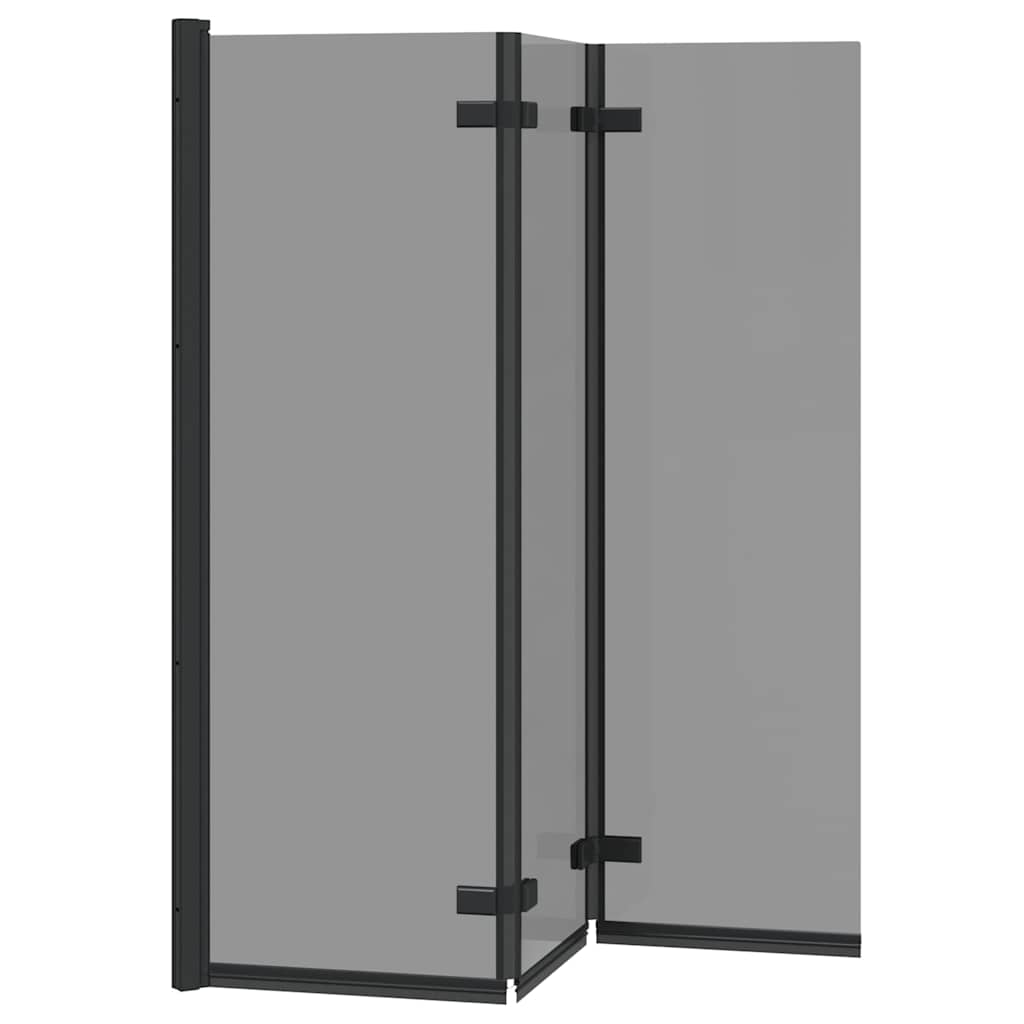 Bruser Indhegning Sort 130 x 138 cm ESG Glas og Aluminium