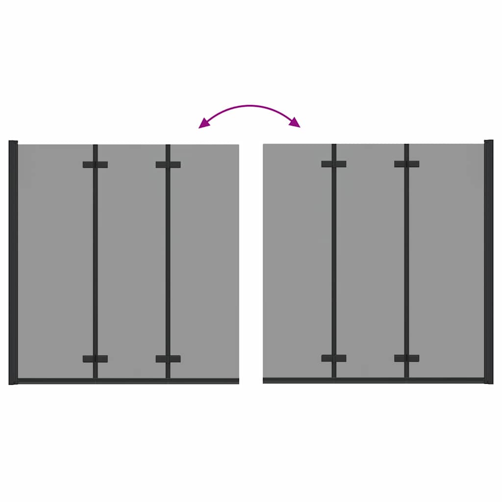 Bruser Indhegning Sort 130 x 138 cm ESG Glas og Aluminium