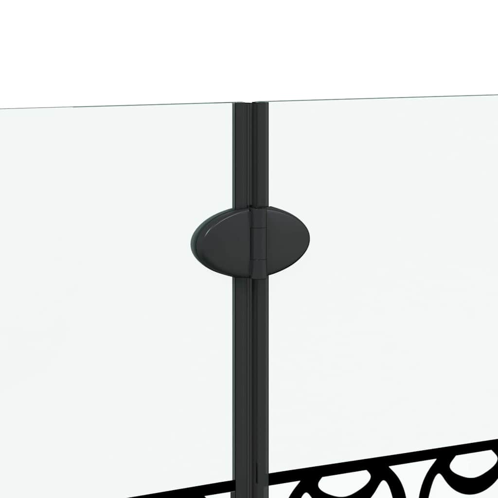 Bruser Indhegning Sort og Gennemsigtig 130 x 130 cm hærdet glas