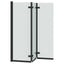 Bruser Indhegning Sort 130 x 138 cm ESG Glas og Aluminium
