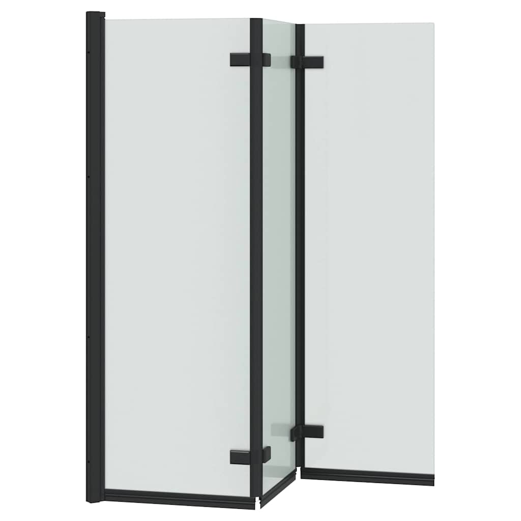Bruser Indhegning Sort 130 x 138 cm ESG Glas og Aluminium