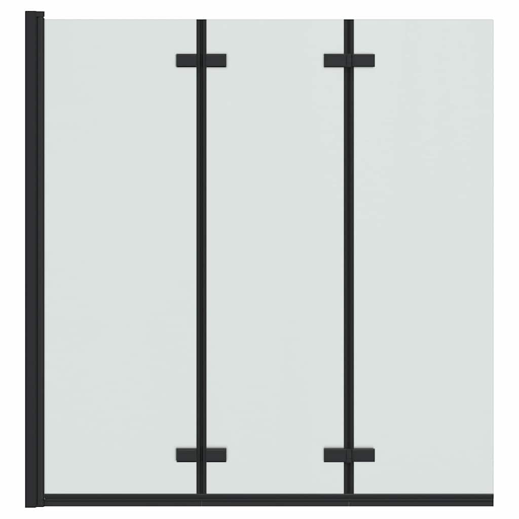 Bruser Indhegning Sort 130 x 138 cm ESG Glas og Aluminium