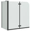 Bruser Indhegning Sort 120 x 68 x 130 cm ESG Glas og Aluminium