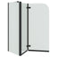 Bruser Indhegning Sort 120 x 68 x 130 cm ESG Glas og Aluminium