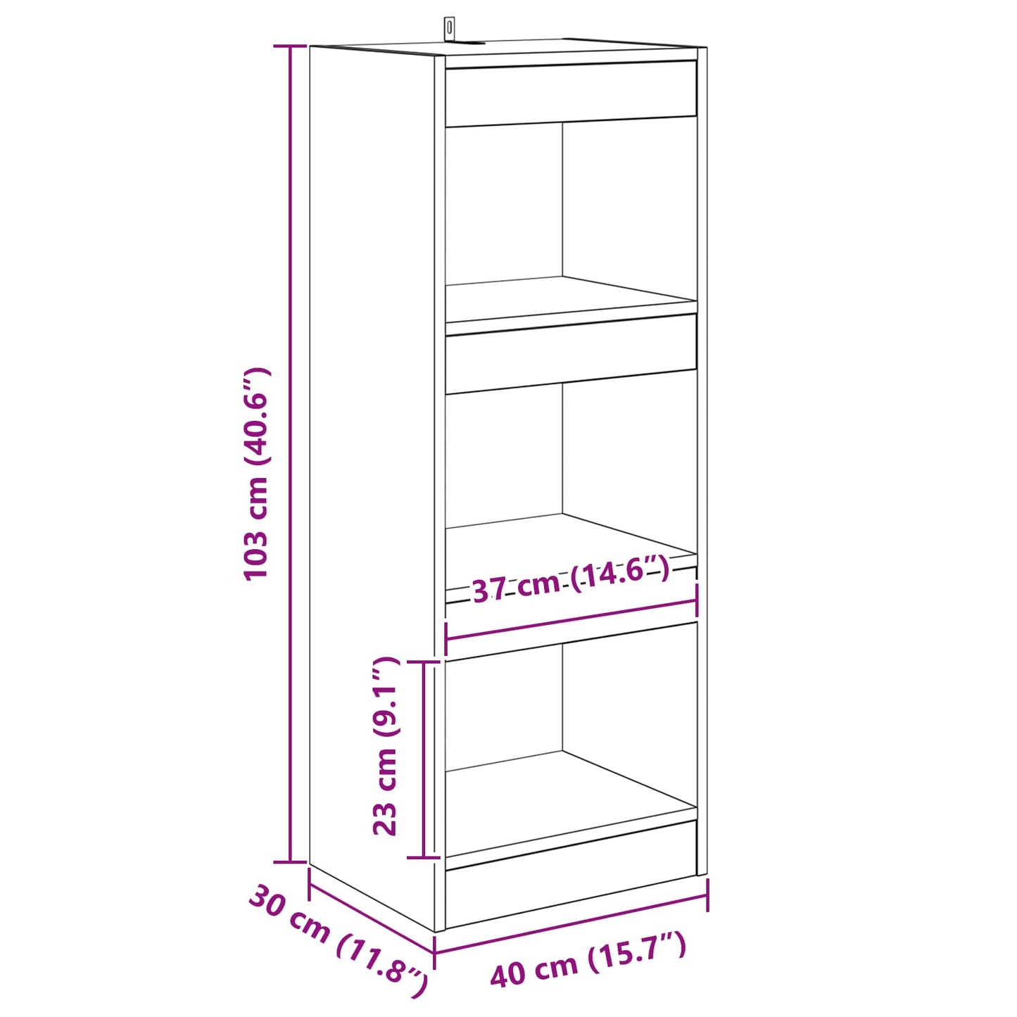 Bogskab Gammelt træ 40 x 30 x 103 cm Konstrueret træ