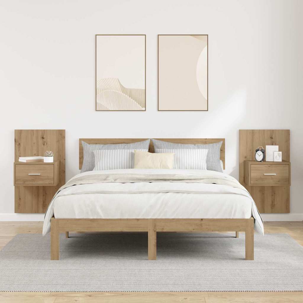 Natskab 2 pcs Artisan Egetræ 50 x 32,5 x 80 cm Konstrueret træ