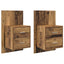 Vægmonteret natbord 2 pcs Gammelt træ 48,5 x 32,5 x 80 cm