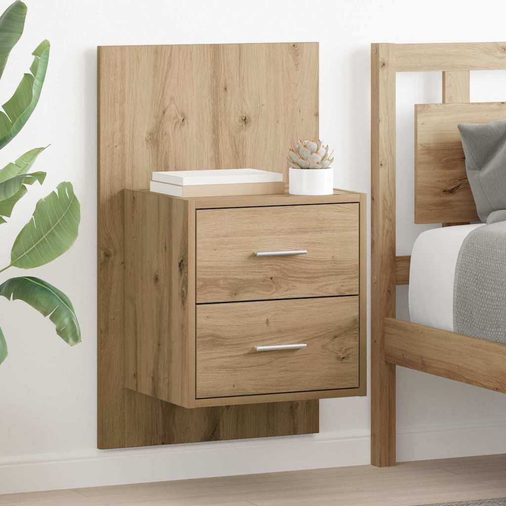 Vægmonteret natbord 2 pcs Artisan Egetræ 48,5 x 32,5 x 80 cm