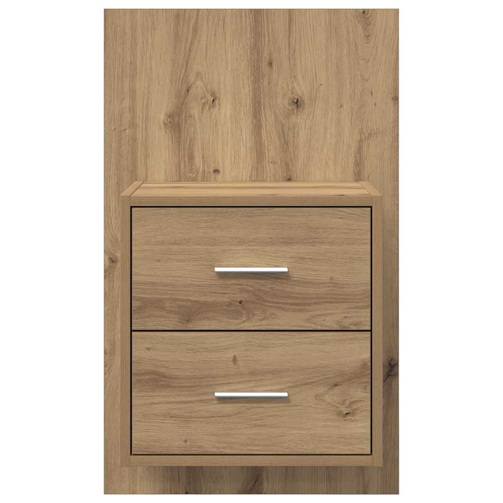 Vægmonteret natbord 2 pcs Artisan Egetræ 48,5 x 32,5 x 80 cm