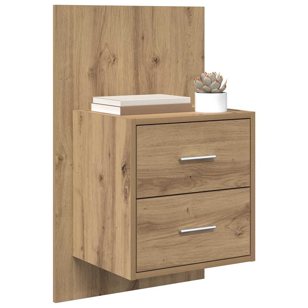 Vægmonteret natbord 2 pcs Artisan Egetræ 48,5 x 32,5 x 80 cm