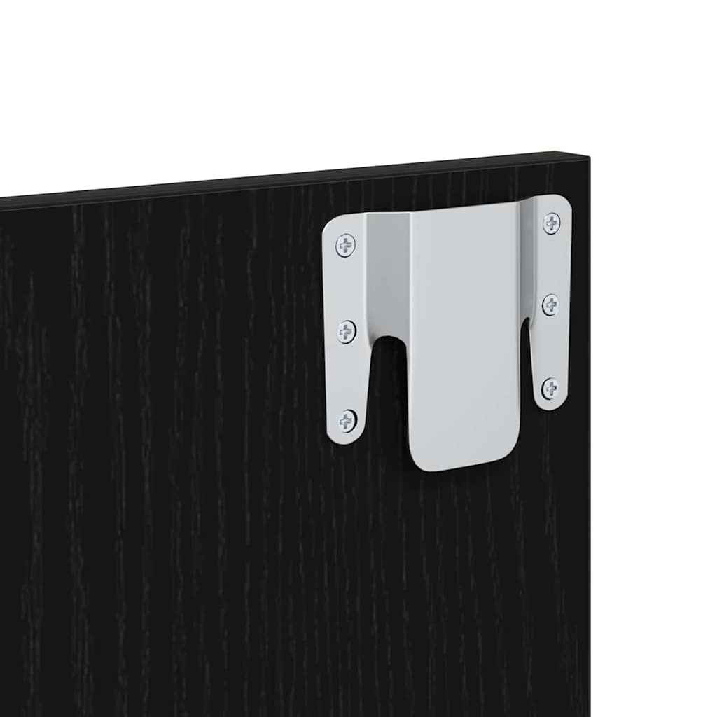 Vægmonteret natbord 2 pcs Sort eg 48,5 x 32,5 x 80 cm