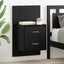 Vægmonteret natbord 2 pcs Sort eg 48,5 x 32,5 x 80 cm