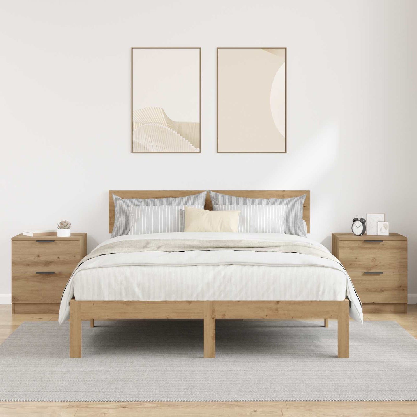 Natskab 2 pcs Artisan Egetræ 45 x 39 x 50cm Konstrueret træ